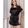 Атласная пижама с рюшами Mia-Amore GIGI 2345 черный, Цвет: черный, Размеры: 2XL