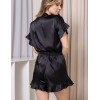 Атласная пижама с рюшами Mia-Amore GIGI 2345 черный, Цвет: черный, Размеры: 2XL, изображение 2