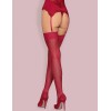Чулки Obsessive S800 STOCKINGS рубиновый, Цвет: рубиновый, Размеры: L/XL, изображение 2