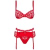 Комплект Obsessive HEARTINA SET с поясом красный, Цвет: красный, Размеры: L/XL, изображение 3
