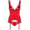 Корсет c трусиками Obsessive SECRED CORSET, Цвет: красный, Размеры: S/M, изображение 5