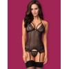 Корсет с трусиками Obsessive 838 CORSET черный, Цвет: черный, Размеры: S/M