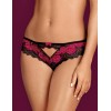 Кружевные трусики бразилиана Obsessive TULIA PANTIES, Цвет: черный/розовый, Размеры: L/XL