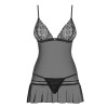Сексуальная сорочка с трусиками Obsessive SHIBU CHEMISE, Цвет: черный, Размеры: L/XL, изображение 3