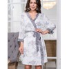 Халат-кимоно из вискозы Mia-Mella COLLETT 6553, Цвет: серый+белый, Размеры: XS