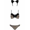 Ролевой костюм сексуальной кошечки Obsessive CHEETIA SET, Цвет: черно-коричневый, Размеры: L/XL, изображение 5