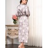 Длинный халат из натурального шелка Mia-Amore GRACIA 3589, Цвет: серый, Размеры: 2XL, изображение 2