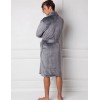 Теплый мужской халат Aruelle HENRY DARK GREY, Цвет: серый, Размеры: S, изображение 4
