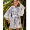 Шелковый халат-кимоно Mia-Amore NOVELLA 3603, Цвет: голубой микс, Размеры: 2XL/3XL