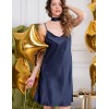 Сорочка атласная Mia-Amore STARLIGHT 8740, Цвет: темно-синий, Размеры: S, изображение 3
