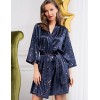 Халат-кимоно атласный Mia-Amore STARLIGHT 8743, Цвет: темно-синий, Размеры: L/XL