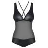Эротическое боди Obsessive LEATHERIA TEDDY, Цвет: черный, Размеры: L/XL, изображение 3