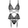 Корсет с трусиками Obsessive MIXTY CORSET, Цвет: черный, Размеры: L/XL, изображение 3