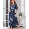 Халат-кимоно шелковый длинный Mia-Amore ALEXANDRIA 3579, Цвет: темно-синий, Размеры: L/XL