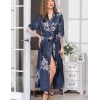 Халат-кимоно шелковый длинный Mia-Amore ALEXANDRIA 3579, Цвет: темно-синий, Размеры: L/XL, изображение 3