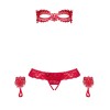 Эротический комплект из 3-х предметов Obsessive HETEA SET CROTCHLESS, Цвет: красный, Размеры: L/XL, изображение 3