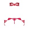Эротический комплект из 3-х предметов Obsessive HETEA SET CROTCHLESS, Цвет: красный, Размеры: L/XL, изображение 4