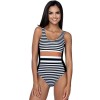 Слитный полосатый купальник Lorin L4353/0, Цвет: черно-белый, Размеры: M, изображение 3