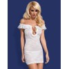 Сексуальная сорочка Obsessive DIAMOND CHEMISE, Цвет: белый, Размеры: L/XL