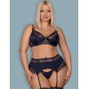 Эротический комплект с поясом Obsessive DRIMERA SET, Цвет: темно-синий, Размеры: S/M, изображение 3