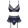 Эротический комплект с поясом Obsessive DRIMERA SET, Цвет: темно-синий, Размеры: S/M, изображение 5