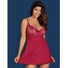 Бэби-долл с трусиками Obsessive ROSALYNE BABYDOLL, Цвет: красный, Размеры: S/M