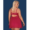 Бэби-долл с трусиками Obsessive ROSALYNE BABYDOLL, Цвет: красный, Размеры: S/M, изображение 4