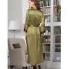 Халат шелковый длинный Mia-Amore OLIVIA 3649 оливковый, Цвет: оливковый, Размеры: 3XL, изображение 2