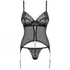 Корсет с трусиками Obsessive CONTICA CORSET, Цвет: черный, Размеры: S/M, изображение 5