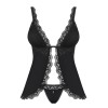Бэби-долл с трусиками Obsessive ARISHA BABYDOLL, Цвет: черный, Размеры: L/XL, изображение 3