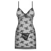Сексуальная сорочка с трусиками Obsessive JENNIFAIRY CHEMISE, Цвет: черный, Размеры: S/M, изображение 3