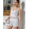 Атласная пижама с шортами Mia-Amore PRINCESS 8042, Цвет: молочно-белый, Размеры: XS