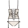 Корсет с пажами для чулок + стринги Beauty Night SAVANNAH CORSET, Цвет: черный/бежевый, Размеры: L/XL, изображение 5