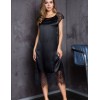 Длинная сорочка из атласа Mia-Mia EVELIN 17535 черный, Цвет: черный, Размеры: M