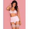 Сексуальный комплект с поясом Obsessive GIRLLY SET, Цвет: розовый, Размеры: 2XL