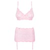 Сексуальный комплект с поясом Obsessive GIRLLY SET, Цвет: розовый, Размеры: 2XL, изображение 4