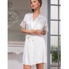 Шелковый халат Mia-Amore WHITE SWAN 3557 молочный, Цвет: молочный, Размеры: L/XL, изображение 3