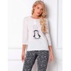 Пижамный комплект с брюками Aruelle ARCTIC PEGGY, Цвет: белый/серый, Размеры: XS