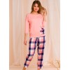Домашний брючный комплект Key LNS 405 2 20/21, Цвет: розовый/синий, Размеры: S, изображение 2