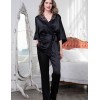 Атласный комплект тройка Mia-Amore MARISIA 8586 черный, Цвет: черный, Размеры: M