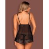 Бэби-долл с трусиками Obsessive FIRELLA BABYDOLL, Цвет: черный, Размеры: L/XL, изображение 2