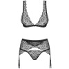 Эротический комплект с поясом Obsessive FIRELLA SET, Цвет: черный, Размеры: S/M, изображение 3