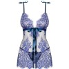 Бэби-долл с трусиками Obsessive FLOWLACE BABYDOLL, Цвет: синий, Размеры: L/XL, изображение 3