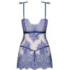 Бэби-долл с трусиками Obsessive FLOWLACE BABYDOLL, Цвет: синий, Размеры: L/XL, изображение 4
