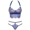 Сексуальный комплект Obsessive FLOWLACE SET, Цвет: синий, Размеры: S/M, изображение 3