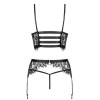 Кружевной комплект из трех предметов Obsessive LASHY SET, Цвет: черный, Размеры: L/XL, изображение 4
