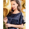 Туника атласная с коротким рукавом Mia-Amore STARLIGHT 8747, Цвет: темно-синий, Размеры: S/M, изображение 4