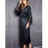 Длинный атласный халат кимоно Mia-Mia EVELIN 17539 черный, Цвет: черный, Размеры: S/M, изображение 3