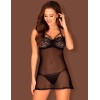 Бэби-долл с трусиками Obsessive JOYLACE BABYDOLL, Цвет: черный, Размеры: S/M