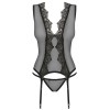 Корсет с трусиками Obsessive MESHLOVE CORSET, Цвет: черный, Размеры: S/M, изображение 3
